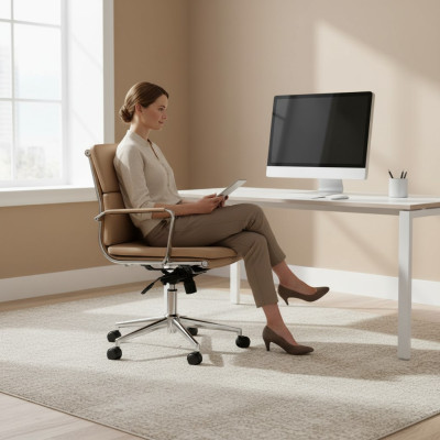 Luxe draaistoel Beige Gaming moderne eenpersoonskantoorstoel Bürostuhl Bürostuhl