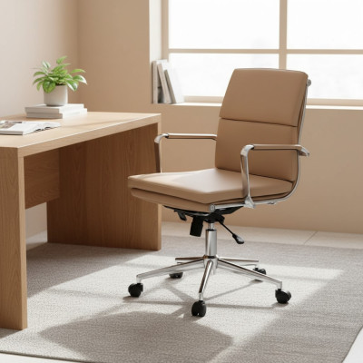 Luxe draaistoel Beige Gaming moderne eenpersoonskantoorstoel Bürostuhl Bürostuhl