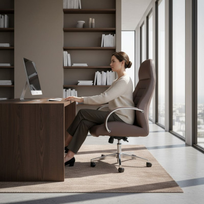 Stoelbekleding kunstleer bureaustoelen Moderne computerstoelen Meubels Bruin