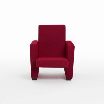 Fauteuil Bank 1-zits Design Luxe Rood Stoel Klassiek Stof Textiel Nieuw