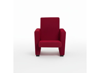 Fauteuil Bank 1-zits Design Luxe Rood Stoel Klassiek Stof Textiel Nieuw