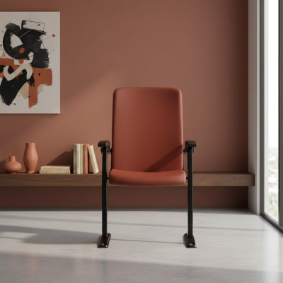 Fauteuil Bank 1-zits voor theaterontwerp Luxe Rood Fauteuil Art Deco Textiel Nieuw