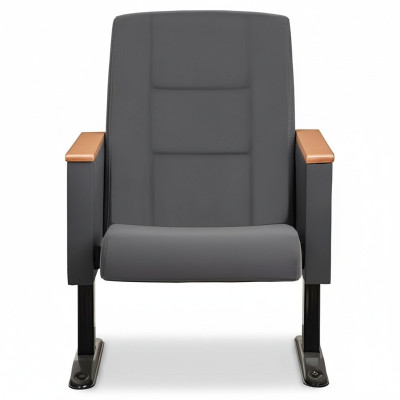 Grijze Art Deco Fauteuil Luxe 1-Zits Theaterstoel Stoffen Eenpersoons