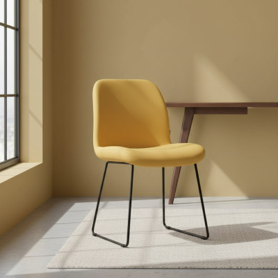 Stoelen Geel Luxe Design Gestoffeerde Stoel Kantoor Meubels Nieuw Eetkamer Textiel Meubels