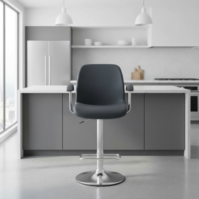 Modern grijs stoel ontwerper barkruk metaal stijlvol luxe meubels kruk