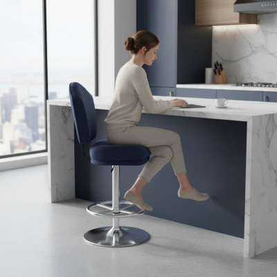 Moderne barkruk stoel ontwerper metalen eetkamerstoel kruk bar blauw nieuw