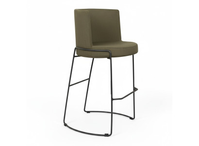 Moderne barkruk stoel designer textiel eetkamerstoel kruk bar groen nieuw.