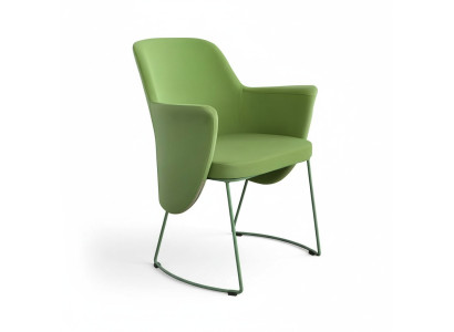 Eetkamerstoel Stoel Keukenstoel Fauteuil Zits Stof Modern Hout Groen nieuw