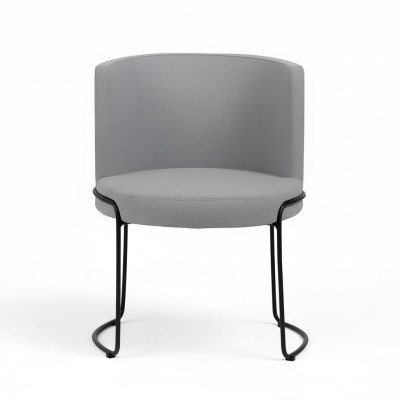Stoel Modern Gestoffeerde Eetkamerstoelen Textiel Kleur Grijs 1-zits Nieuw