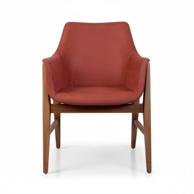 Moderne fauteuil gestoffeerde stoel Bruin-rode designstof eenzitter