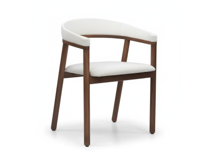 Eetkamerstoel Witte houten stoel Moderne fauteuil met armleuningen Stoelen