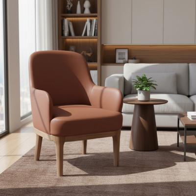 Bruine woonkamer fauteuil ontwerper single luxueuze fauteuil stoelen.