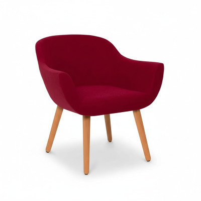 Rode stijlvolle designerstoel houten eetkamerstoel designer meubels