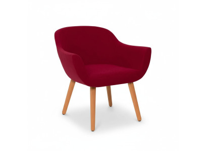 Rode stijlvolle designerstoel houten eetkamerstoel designer meubels