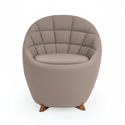 Bruine fauteuil woonkamer eenzitter designer 1-zitter houten frame
