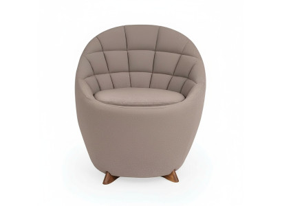 Bruine fauteuil woonkamer eenzitter designer 1-zitter houten frame