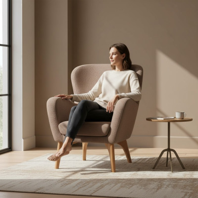 Woonkamerbrouwer Fauteuil Relaxstoel Gestoffeerde Eenzitter Clubsfauteuil