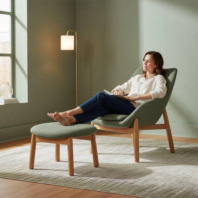 Groene eetkamerstoel woonkamerstoelen designer fauteuil met houten poten