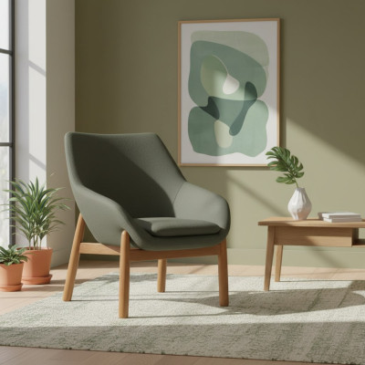 Groene eetkamerstoel woonkamerstoelen designer fauteuil met houten poten