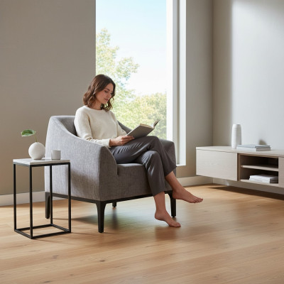 Grijze woonkamer fauteuil Gestoffeerde fauteuil Eenzitter Moderne relaxfauteuil