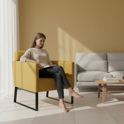 Bruine loungestoel Relaxfauteuil Textiel Lounge Eenzitter Luxe 1-zitter
