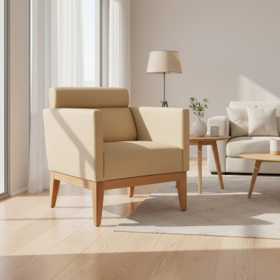 Beige clubsessel Relax 1-zits designer fauteuil woonkamer zitter