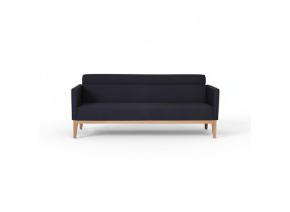 Zwarte driezits luxe 3-zits bank designer gestoffeerde bank houten poten