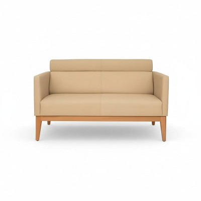 Beige kantoorbank ontwerper 2-zits gestoffeerde bank kunstleer luxe bankstellen