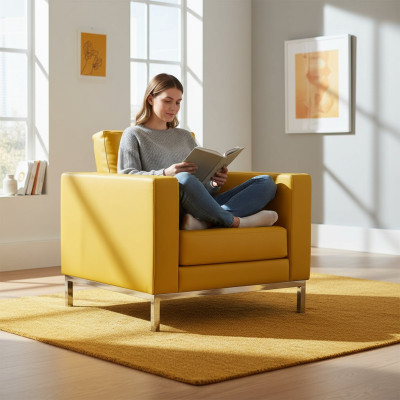 Gelede Stoel Moderne Kantoor Relaxfauteuil Kunstleer Eenpersoons