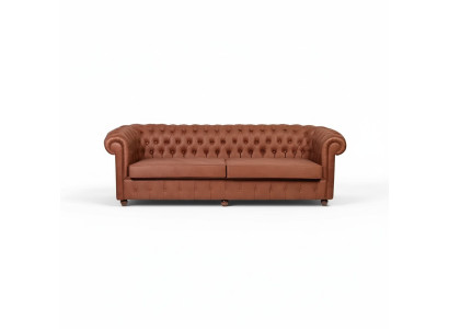 Bruine Chesterfield bankstel met 3 zitplaatsen Moderne bankstellen voor de woonkamer.