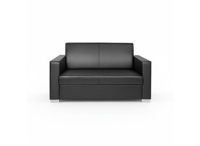 Zwarte leren bank 2-zits bank lounge 2 zits moderne club 2-zits