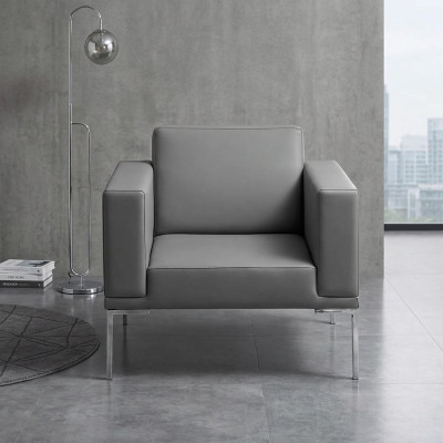 Grijze televisiestoel Ontwerper lounge fauteuil Fauteuil Relax éénzitter