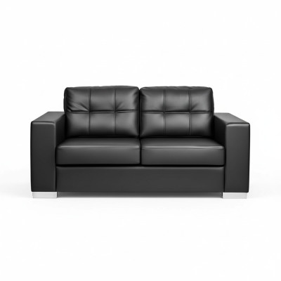 Zwarte woonkamer 2-zits luxe lederen relaxbank modern design
