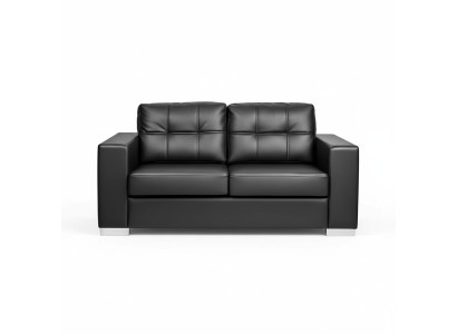 Zwarte woonkamer 2-zits luxe lederen relaxbank modern design