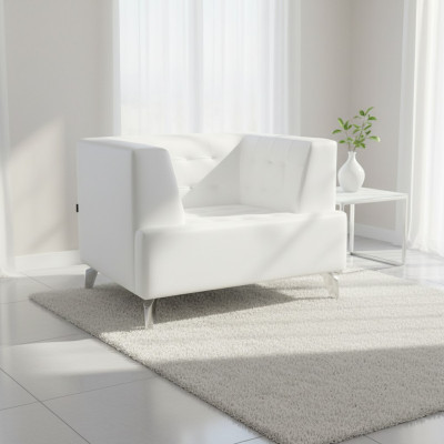 Witte fauteuil Tv-fauteuil Lounge eenzitter Woonkamer Club Relaxfauteuil
