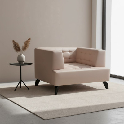 Luxe Beige Lederen Fauteuil Lounge Eenpersoons Relax Clubstoel Stijl