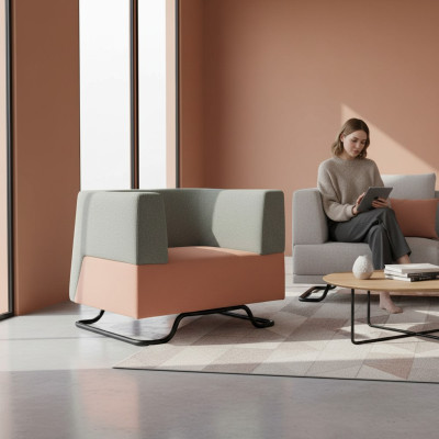 Moderne eenzitter Groene fauteuil Gestoffeerde fauteuil Kantoorinrichting Meubels