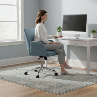 Blauwe kantoorstoel Ontwerpbureau Draaistoel Luxe directeursstoel Nieuw