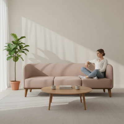 Luxe 3-zits bank gestoffeerde bank woonkamer ontwerper textiel driezits