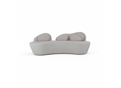 Witte 3-zits bank Bekleding 3-zits woonkamerbank Luxe stoffen bank