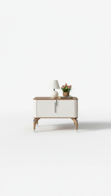 Slaapkamer luxe nachtkastje bijzettafel Ontwerp Modern nieuw Wit Hout