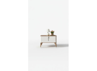 Slaapkamer luxe nachtkastje bijzettafel Ontwerp Modern nieuw Wit Hout