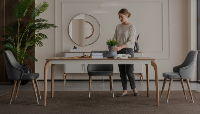 Compleet set eettafel 4x stoelen eetkamerset eetgroep houten tafel tafels 5-delig.