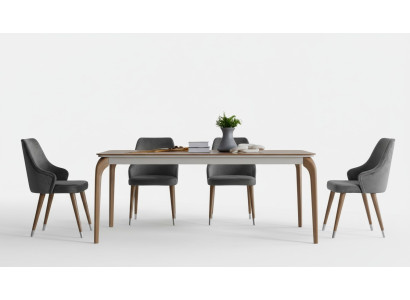 Compleet set eettafel 4x stoelen eetkamerset eetgroep houten tafel tafels 5-delig.