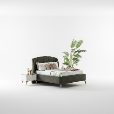 Bed Grijs Tweepersoonsbedden Modern Bedframe Luxe Design Bedframe Hout Nieuw