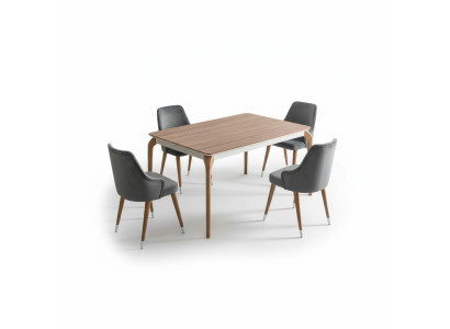 Luxe eetkamerset Eettafel 6x stoelen 7 dlg Modern Tafel Eethoek nieuw