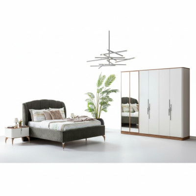 Slaapkamer set Luxe Compleet bed 2x Nachtkastje Kledingkast 4-delig Nieuw