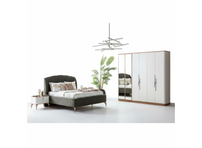 Slaapkamer set Luxe Compleet bed 2x Nachtkastje Kledingkast 4-delig Nieuw