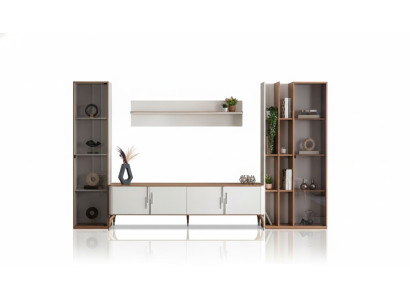 Woonkamer muur TV-standaard plank luxe design set 4 stuks modern meubilair nieuw
