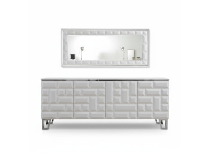 Witte luxe commode Ontwerper Rechthoekige spiegel Modern dressoir